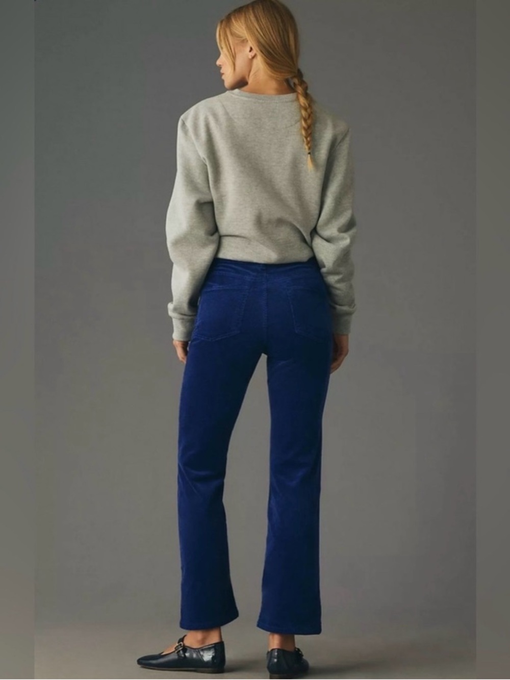 Anthropologie x Pilcro The Yaya Mid-Rise Corduroy Crop Flare Jeans Blue 31 - Picture 3 of 16